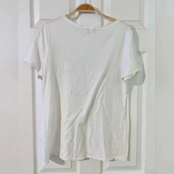 Anthropologie T.LA Sz S Classic‎ White Asymmetrical Neck TShirt - Picture 4 of 5